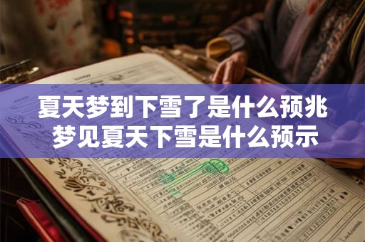 夏天梦到下雪了是什么预兆 梦见夏天下雪是什么预示意义