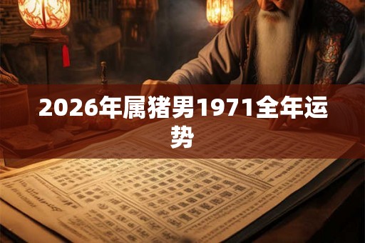 2026年属猪男1971全年运势 2026年属猪男1971全年运势