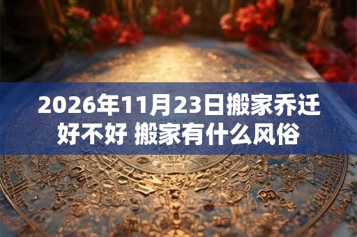 2026年11月23日搬家乔迁好不好 搬家有什么风俗