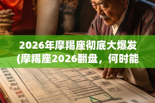 2026年摩羯座彻底大爆发(摩羯座2026翻盘，何时能迎来巨变？)