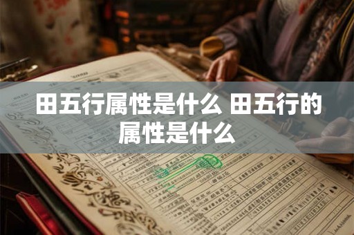 田五行属性是什么 田五行的属性是什么