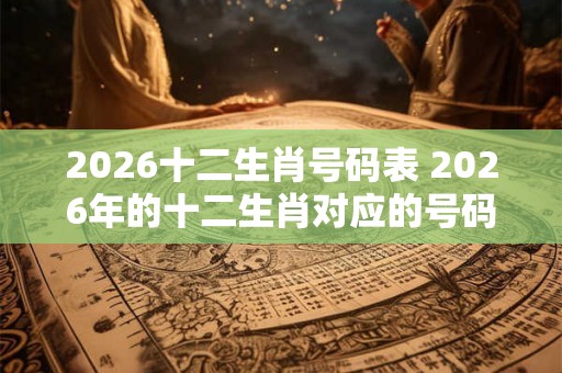 2026十二生肖号码表 2026年的十二生肖对应的号码是什么大意不变