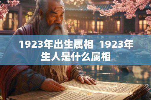 1923年出生属相  1923年生人是什么属相
