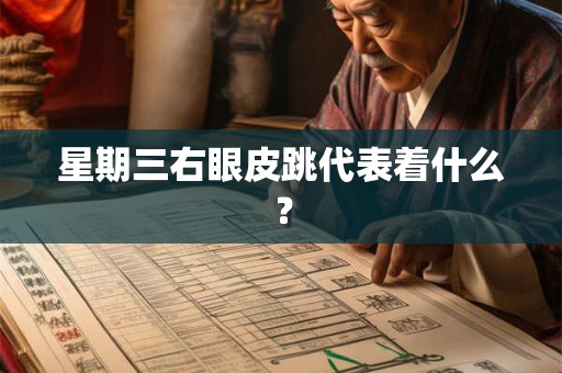 星期三右眼皮跳代表着什么？