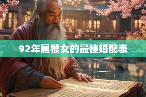 92年属猴女的最佳婚配表