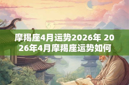 摩羯座4月运势2026年 2026年4月摩羯座运势如何