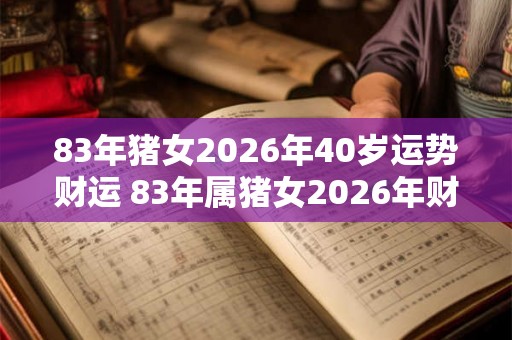83年猪女2026年40岁运势财运 83年属猪女2026年财运好吗