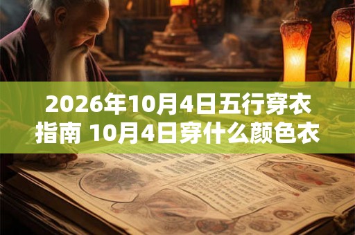 2026年10月4日五行穿衣指南 10月4日穿什么颜色衣服 2026年10月4日五行穿衣指南 10月4日穿什么颜色衣服