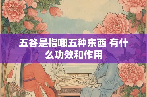 五谷是指哪五种东西 有什么功效和作用
