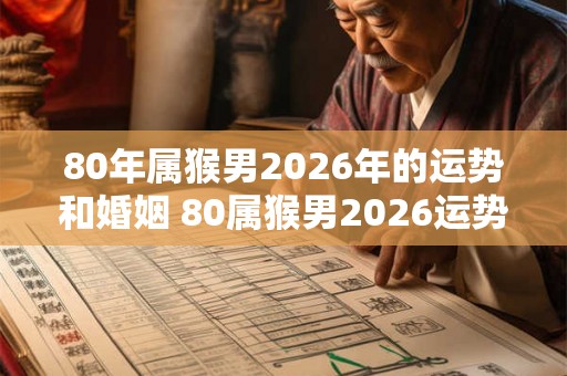 80年属猴男2026年的运势和婚姻 80属猴男2026运势及婚姻如何