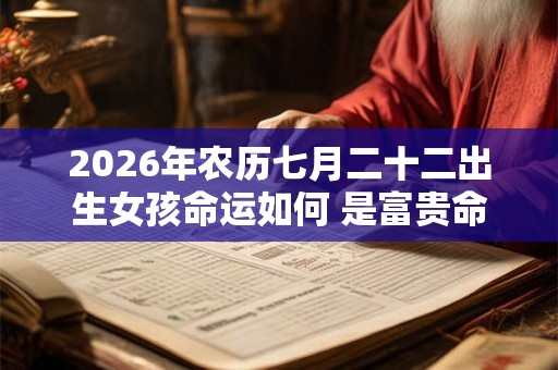 2026年农历七月二十二出生女孩命运如何 是富贵命吗