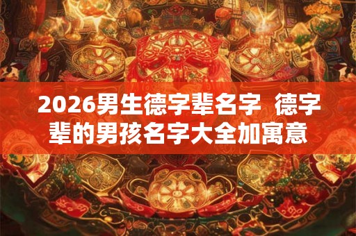 2026男生德字辈名字  德字辈的男孩名字大全加寓意