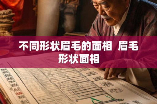 不同形状眉毛的面相  眉毛形状面相