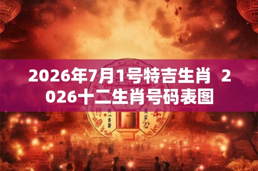 2026年7月1号特吉生肖  2026十二生肖号码表图