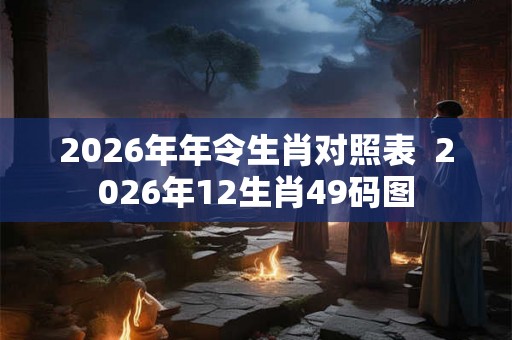 2026年年令生肖对照表  2026年12生肖49码图