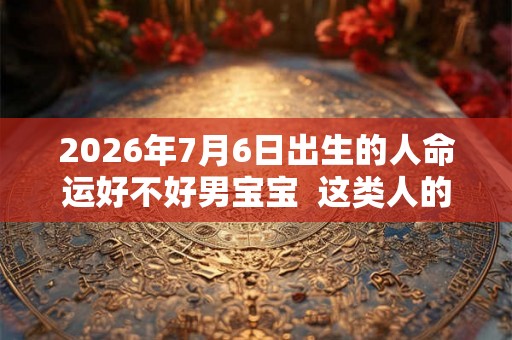 2026年7月6日出生的人命运好不好男宝宝  这类人的命程详解