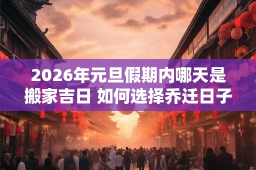 2026年元旦假期内哪天是搬家吉日 如何选择乔迁日子