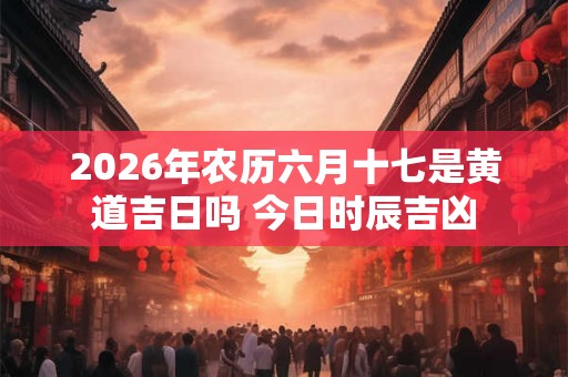 2026年农历六月十七是黄道吉日吗 今日时辰吉凶