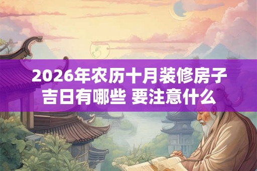 2026年农历十月装修房子吉日有哪些 要注意什么