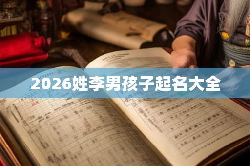 2026姓李男孩子起名大全