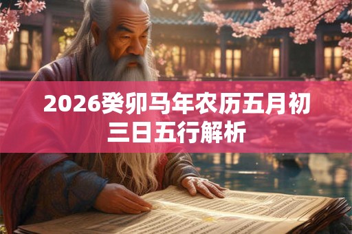 2026癸卯马年农历五月初三日五行解析