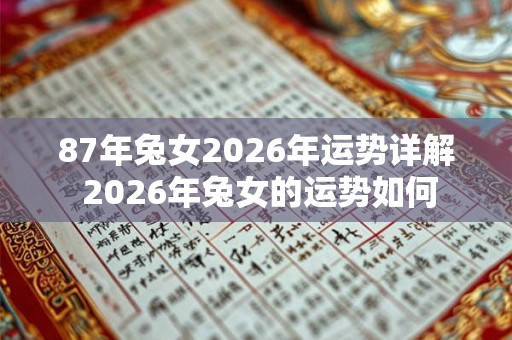 87年兔女2026年运势详解 2026年兔女的运势如何 87年兔女2026年运势详解 2026年兔女的运势如何
