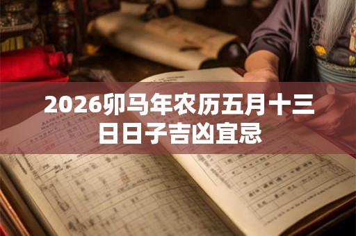 2026卯马年农历五月十三日日子吉凶宜忌