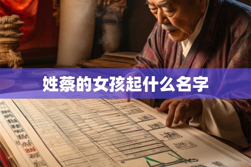 姓蔡的女孩起什么名字