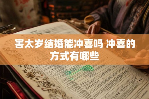 害太岁结婚能冲喜吗 冲喜的方式有哪些