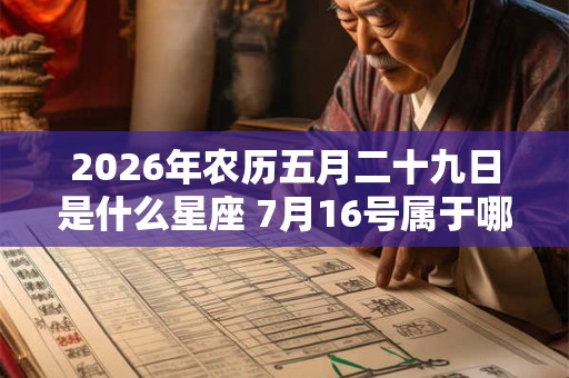 2026年农历五月二十九日是什么星座 7月16号属于哪个星座
