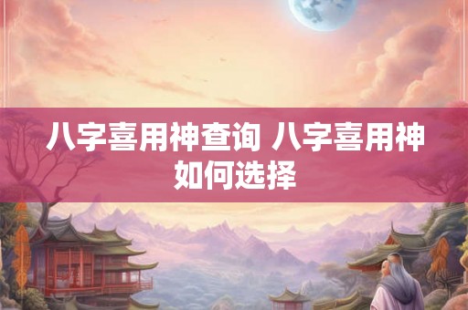 八字喜用神查询 八字喜用神如何选择