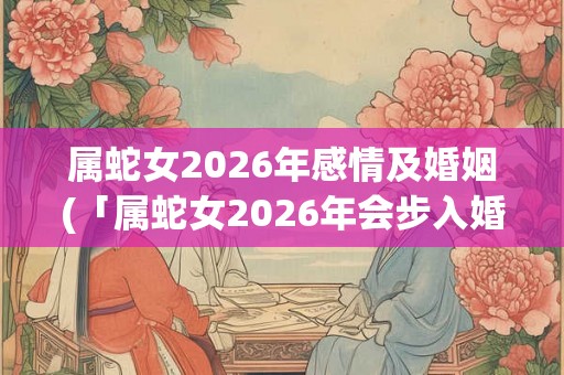属蛇女2026年感情及婚姻(「属蛇女2026年会步入婚姻殿堂吗？」)