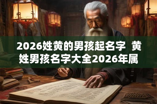 2026姓黄的男孩起名字  黄姓男孩名字大全2026年属牛