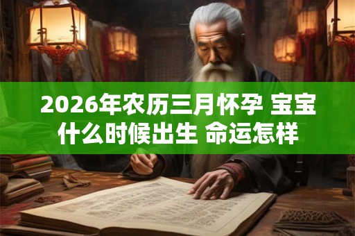 2026年农历三月怀孕 宝宝什么时候出生 命运怎样