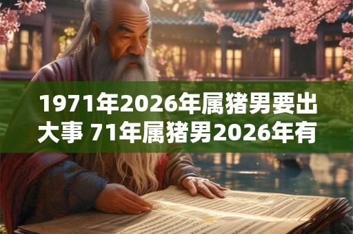 1971年2026年属猪男要出大事 71年属猪男2026年有什么大事