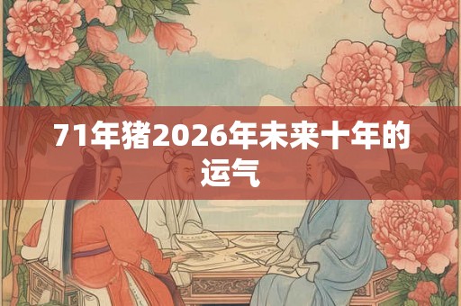 71年猪2026年未来十年的运气