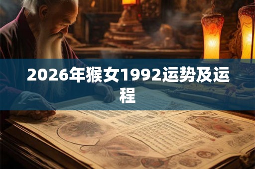 2026年猴女1992运势及运程 2026年猴女1992运势及运程