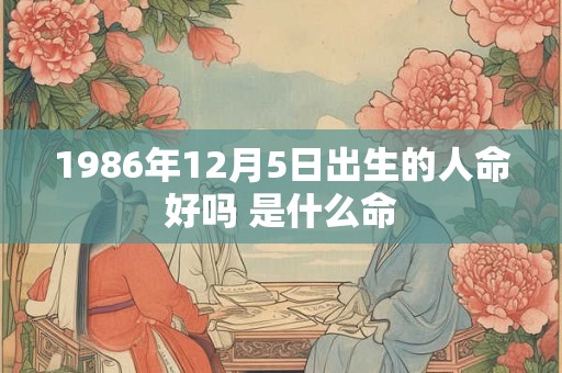 1986年12月5日出生的人命好吗 是什么命
