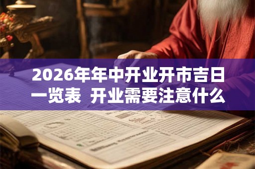 2026年年中开业开市吉日一览表 开业需要注意什么 2026年年中开业开市吉日一览表 开业需要注意什么