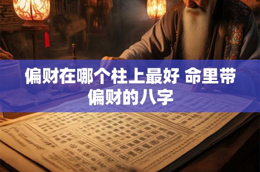 偏财在哪个柱上最好 命里带偏财的八字