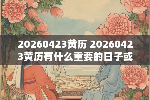 20260423黄历 20260423黄历有什么重要的日子或不利的事项需要注意