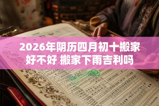 2026年阴历四月初十搬家好不好 搬家下雨吉利吗