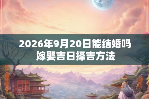 2026年9月20日能结婚吗 嫁娶吉日择吉方法 2026年9月20日能结婚吗 嫁娶吉日择吉方法