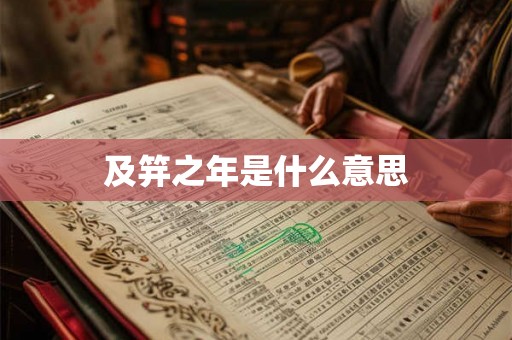 及笄之年是什么意思