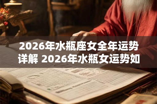 2026年水瓶座女全年运势详解 2026年水瓶女运势如何