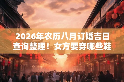 2026年农历八月订婚吉日查询整理!女方要穿哪些鞋子 2026年农历八月订婚吉日查询整理!女方要穿哪些鞋子