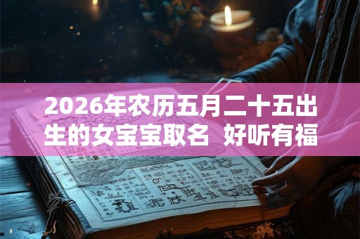 2026年农历五月二十五出生的女宝宝取名  好听有福气的名字