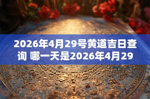2026年4月29号黄道吉日查询 哪一天是2026年4月29号的黄道吉日