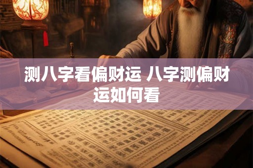 测八字看偏财运 八字测偏财运如何看
