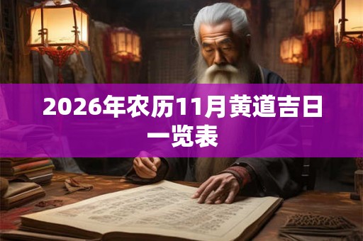 2026年农历11月黄道吉日一览表